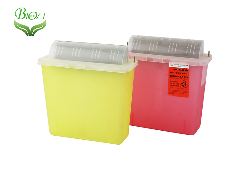 Medical plastic waste container sharp container and Sharps Boxes 5qt