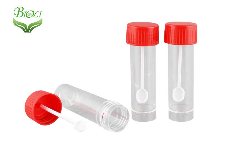 Disposable and Graduated Plastic Specimen Cup Urine collector Stool Container with Spoon 30ml