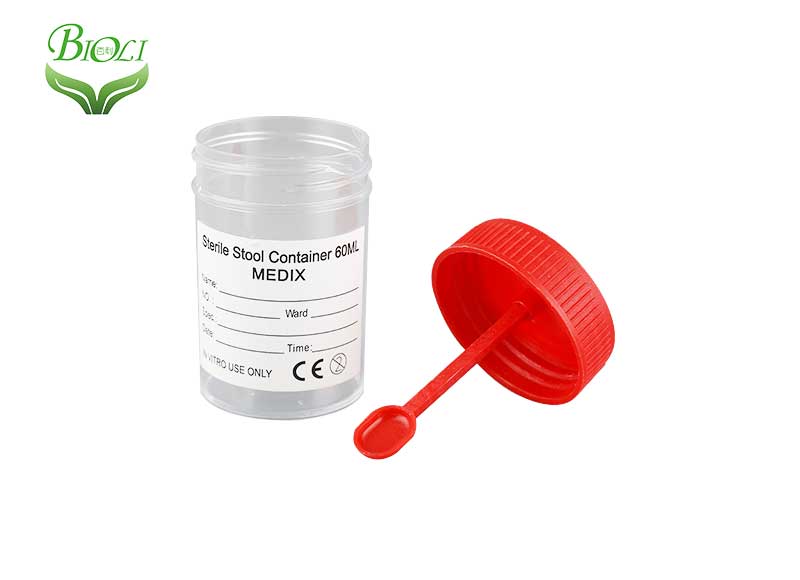specimen collection container stool container with spoon 60ml for clinical analysis