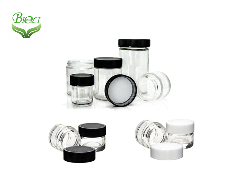 Glass container with child proof screw cap 5ml glass cosmetics jar
