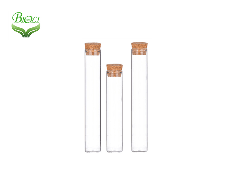 Child Resistant Clear Glass Pre-Roll Tube with Black Round Top Lid